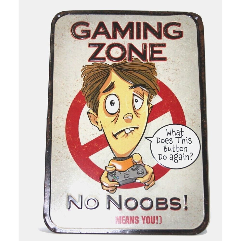 Open Road Gaming Zone Metal Wall Sign Kids Men Video Game Room  13”x 9” Decor